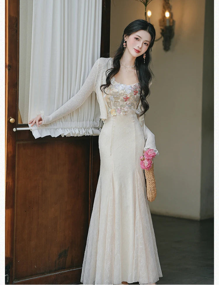 Flower Applique Coquette Fairy Dress