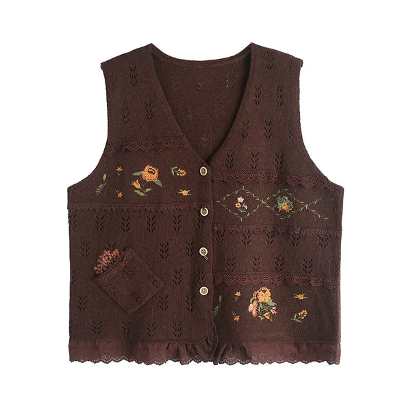Cottagecore Vest with Embroidery