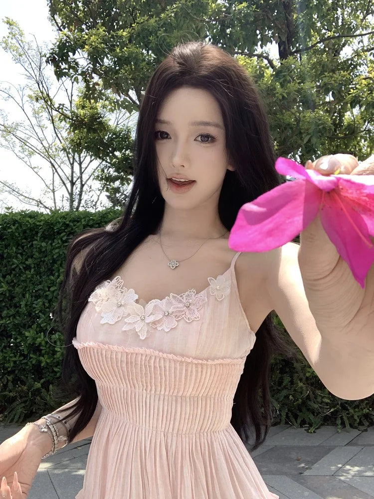 Shanna Long Peach-Pink Coquette Dress