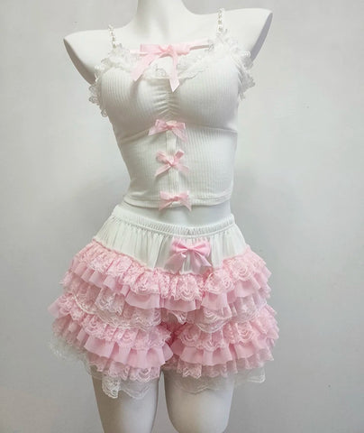 Coquette Style Ruffle Bloomer Shorts