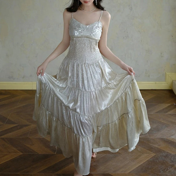Sequin Embellished Royalcore Goddess Dress
