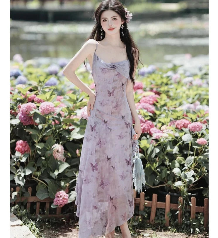 Faircore Violet Butterfly Ethereal Fairycore Dress Fairy Dresses Fairycore Style
