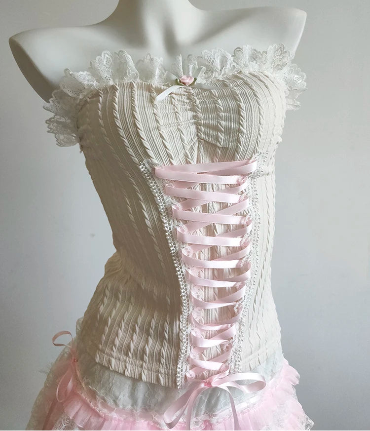 Coquette Lace-Up Tube Top