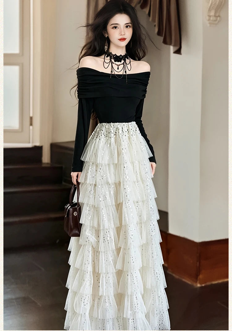 Shadow Fae Dark Fairycore Dress Set Ethereal Gothic Outfit