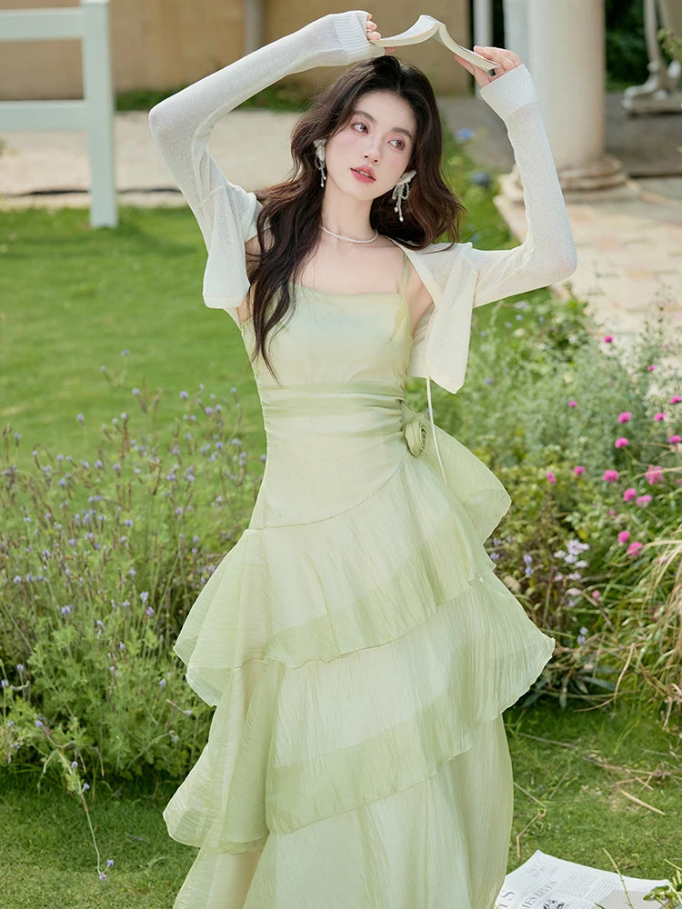 Dainty Green Fairycore Dress Ethereal Essence Dress green fairy dress Dainty Green Fairycore Dress Ethereal Essence Dress green fairy dress