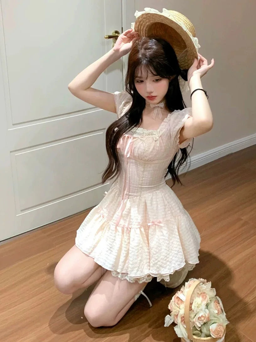 Vanilla Glow Sweet Coquette Dress