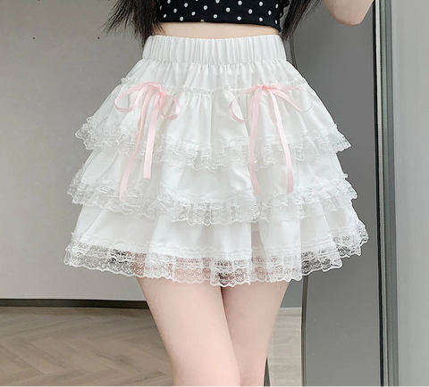 Pink Bow Coquette Skirt – Kawaii Balletcore & Girly Coquette Fashion