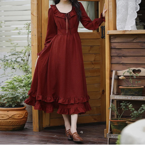 Persimmona Fall Cottagecore Dress