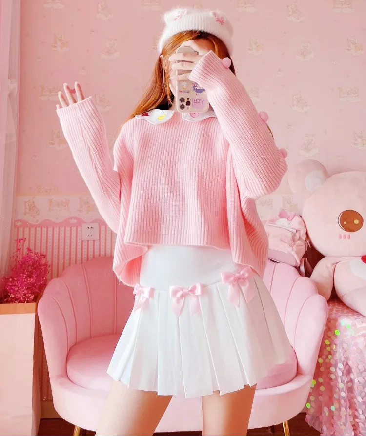 Dreamy Bows Pleated Coquette Mini Skirt J-fashion Kawaii Aesthetic