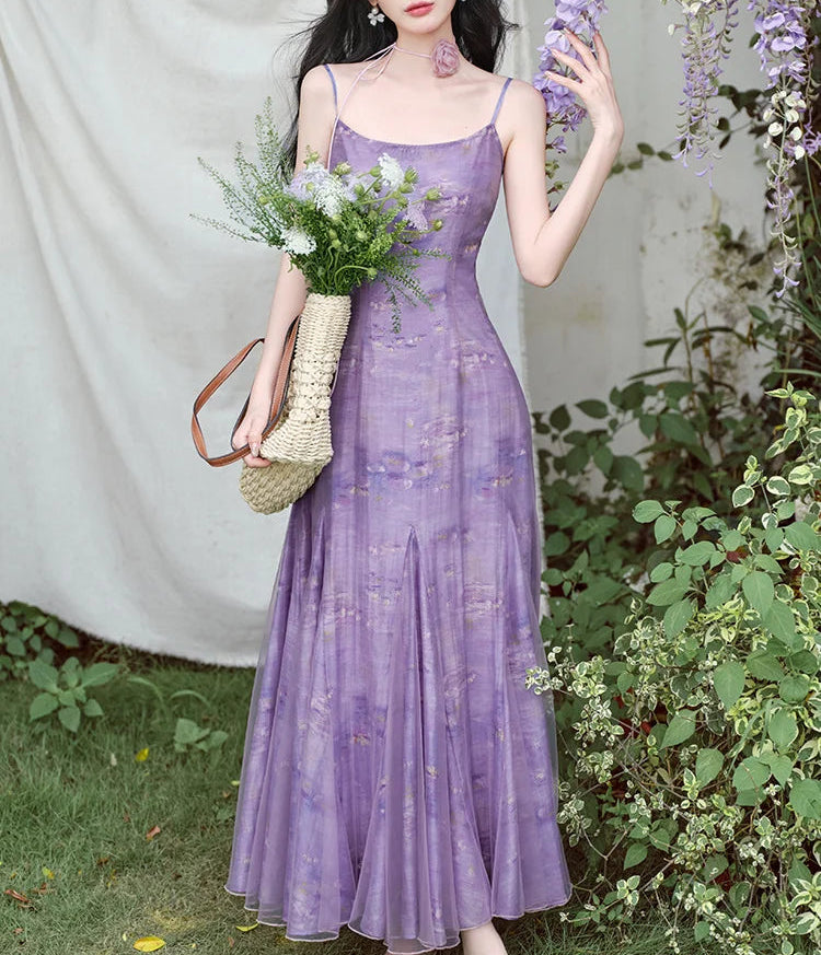Amethyst Fairy Dress + Flower Choker Necklace