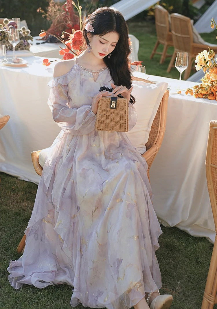 Dreamy Violet Butterfly Princess Fairy Dress