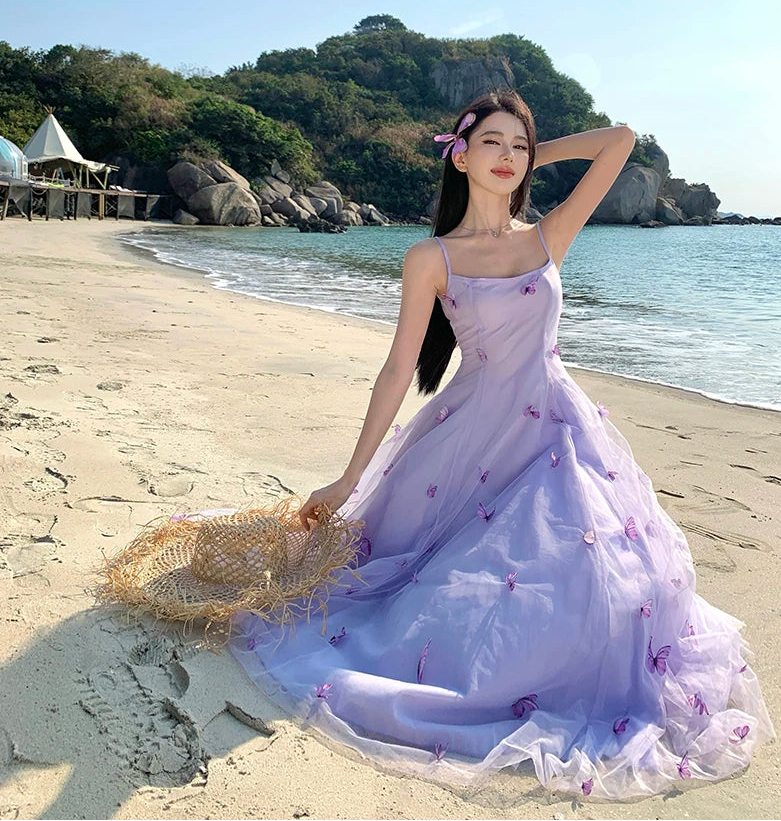 Lilac Butterfly Ethereal Fairycore Dress