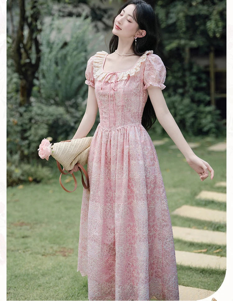 pink fairycore dress Rosy Whisper Fairy Corset Dress  Vintage Princesscore Pink(Pre-Sale 30days) / M