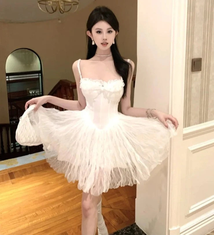 Summer Lilly White Coquette Balletcore Dress