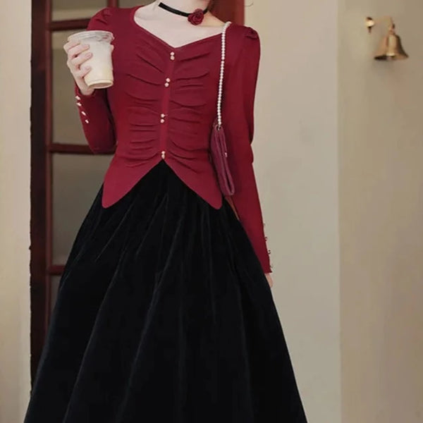 Emeline Romantic Gothic 2-Piece Dress Set