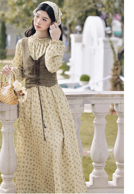 The Village Apothecary 3-Piece Cottagecore Village Witch Dress Set