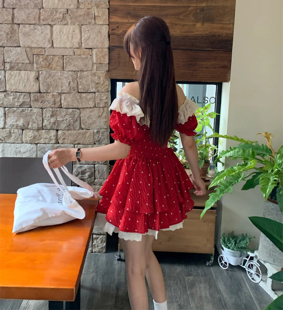 Rosa Red Cottagecore Dress