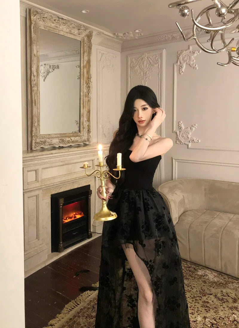 Haunting Flowers Dark Romantic Goth Dress