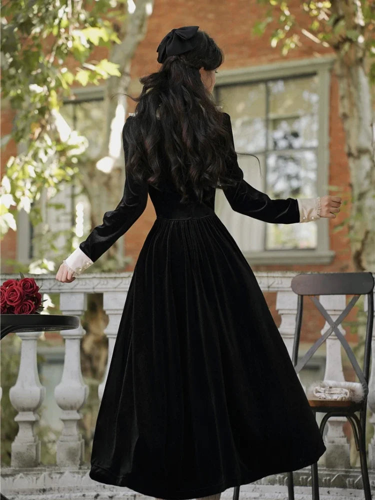 Fragments of a Romance Dark Aesthetic Romantic Goth Velvet Dress