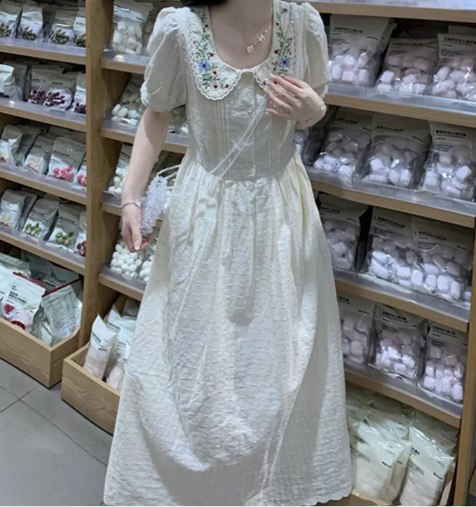 Embroidered Cottagecore Dress
