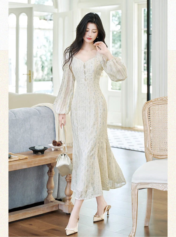 romantic princess dress 1970s Blush Pink Lace Fairytale Dress | Romantic Princess Gown Dress