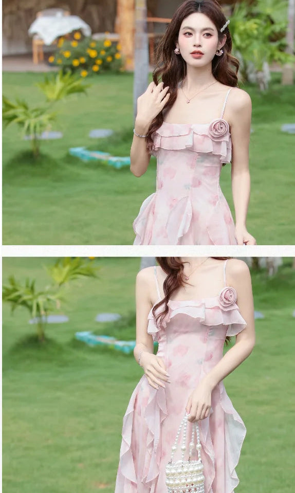 Soft Enchant Fairycore Ethereal Dress - Feminine Romantic Cottagecore Aesthetic