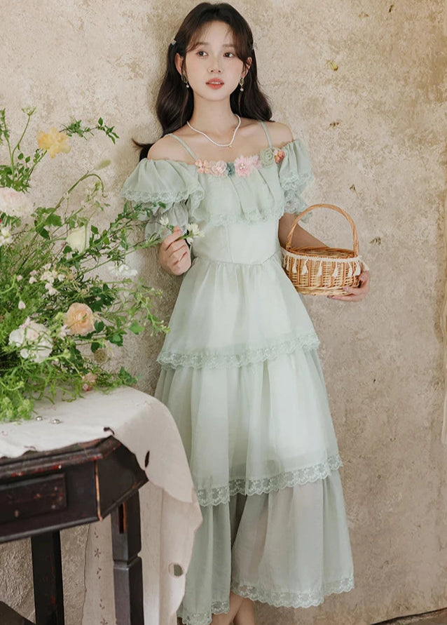 Flower Fairy Green Fairy Dress Green Witch Dress Fairycore Aesthetic Flower Fairy Green Fairy Dress Green Witch Dress Fairycore Aesthetic
