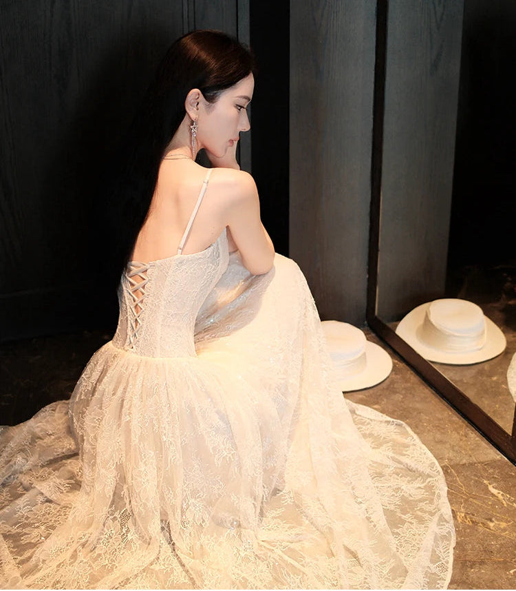Ivory Heiress Lace Coquette Princess Bustier Dress