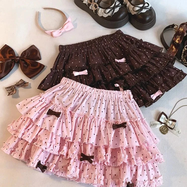 Kawaii Princess Himekaji Sukapan Ruffle Mini Skirt with Attached Shorts