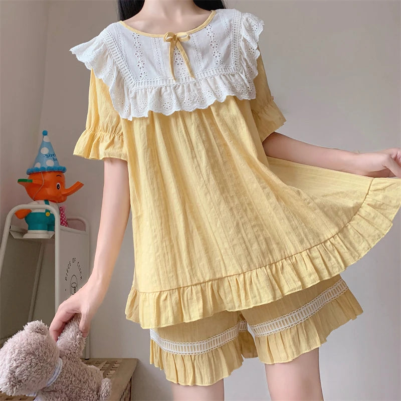 Cottagecore Cotton Pajama Set