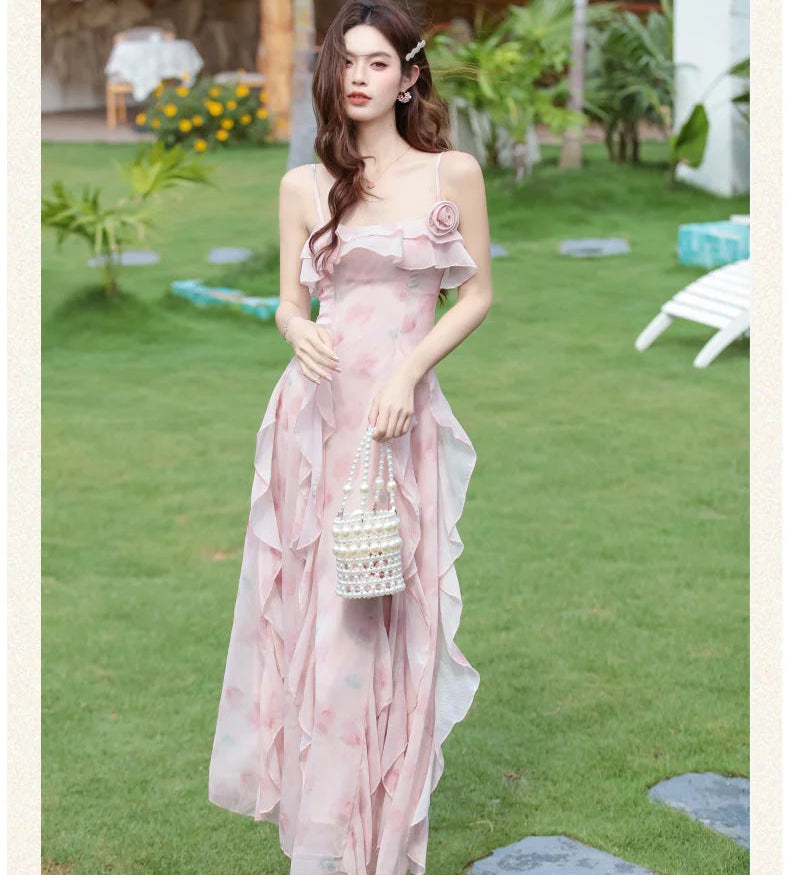 Soft Enchant Fairycore Ethereal Dress - Feminine Romantic Cottagecore Aesthetic