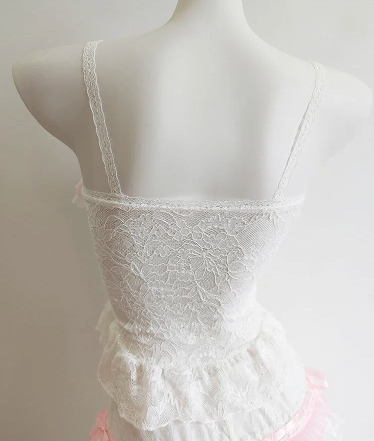 Lily Lace Ruffle Coquette Top