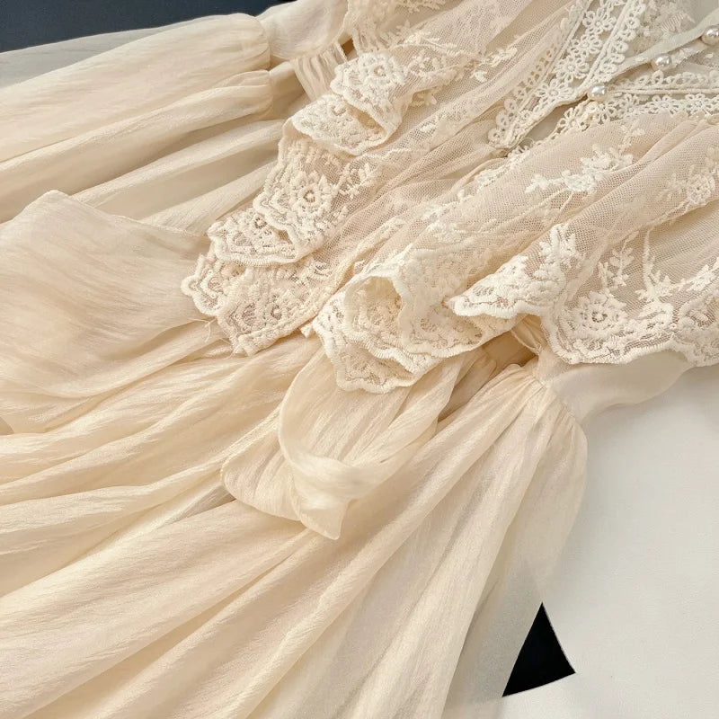Grecian Blossom Vintage-style Lace Gunne Sax Dress