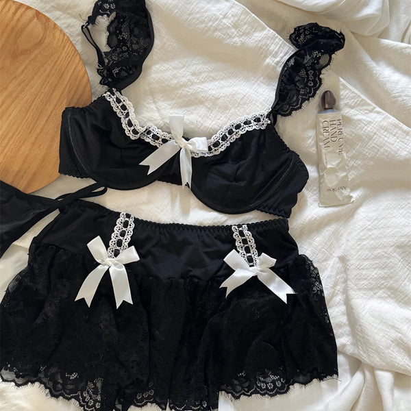 Dark Coquette 3-Piece Lingerie Set