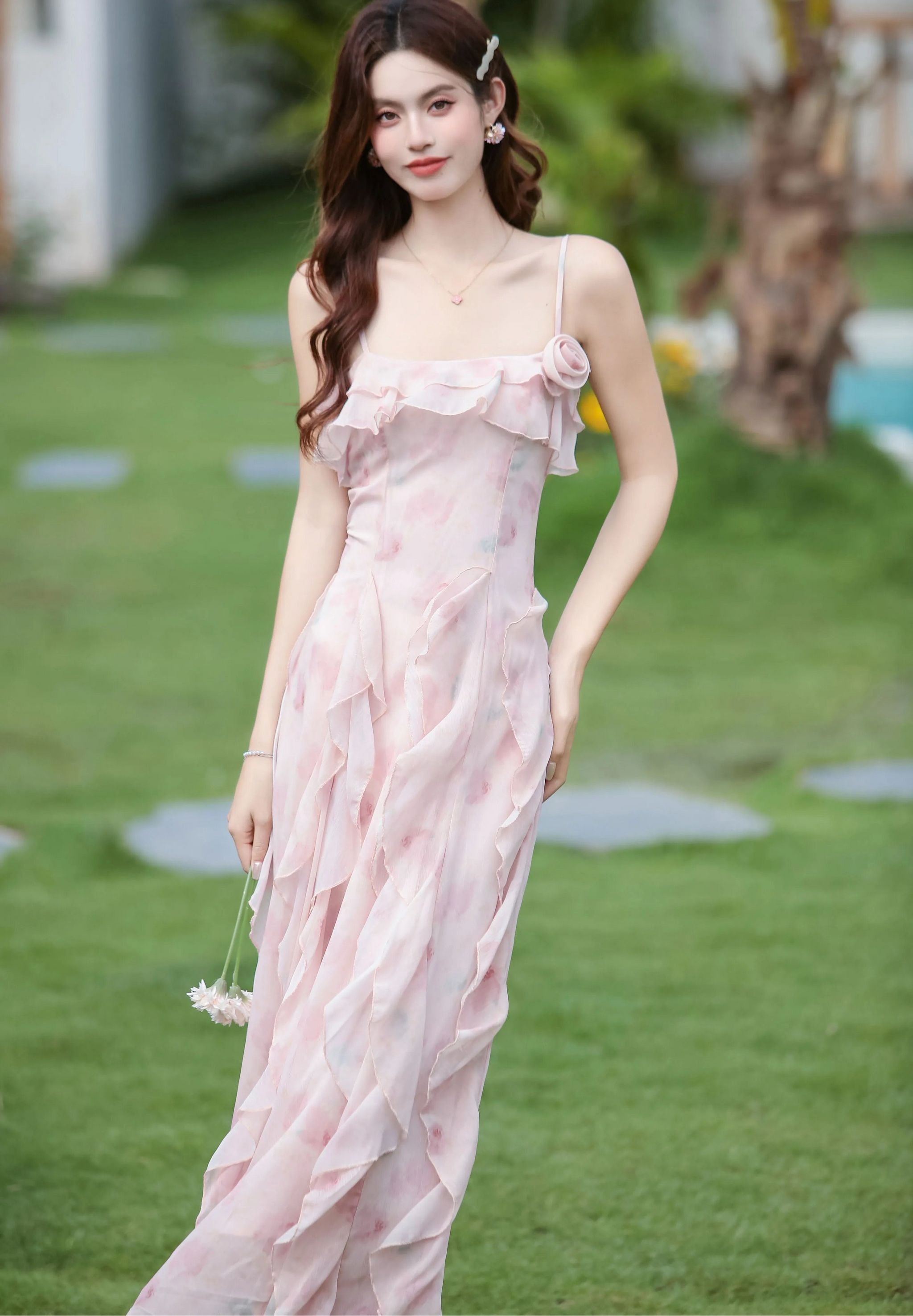Soft Enchant Fairycore Ethereal Dress - Feminine Romantic Cottagecore Aesthetic