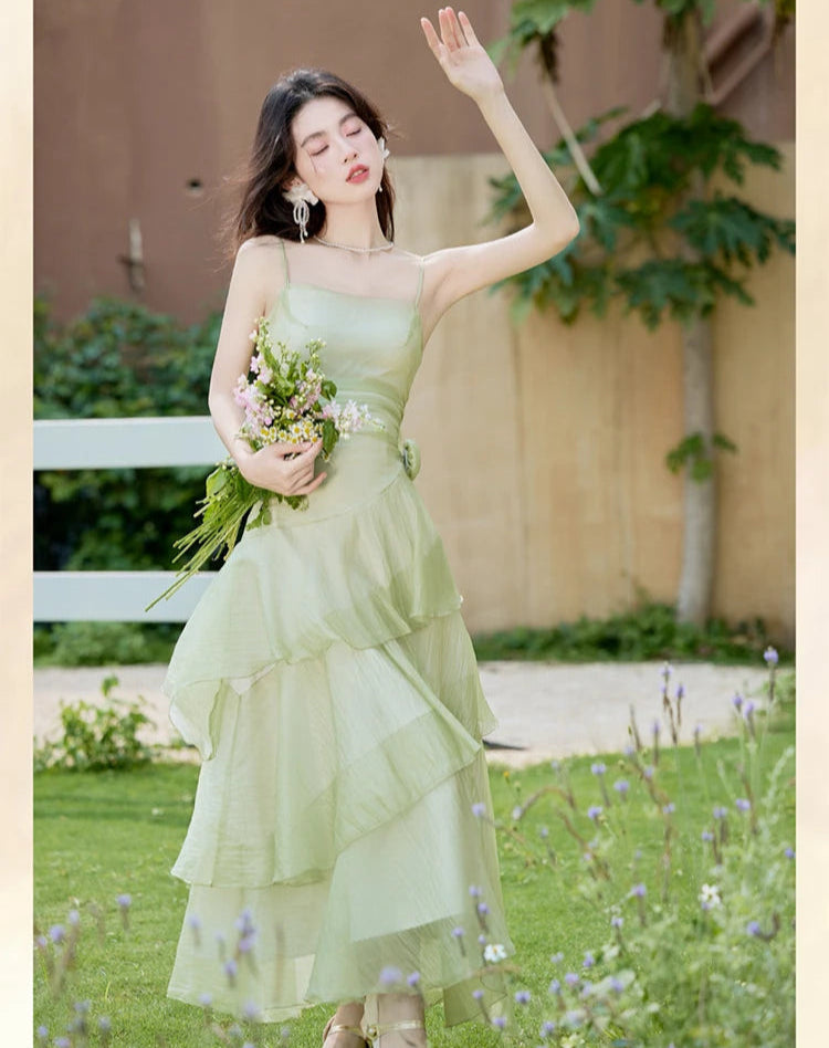 Dainty Green Fairycore Dress Ethereal Essence Dress green fairy dress Dainty Green Fairycore Dress Ethereal Essence Dress green fairy dress