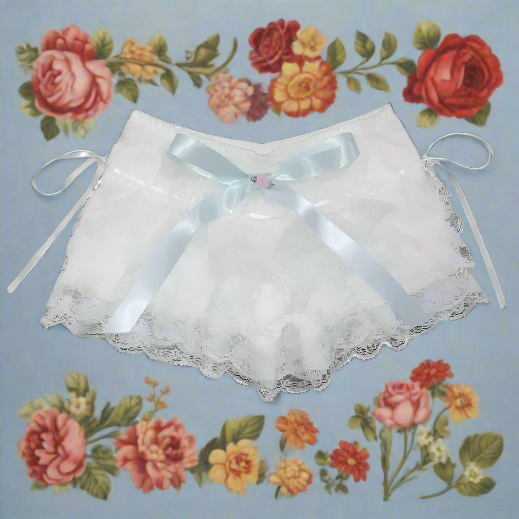 Coquette Style Ruffle Bloomer Shorts Coquette Fashion Dollette Style