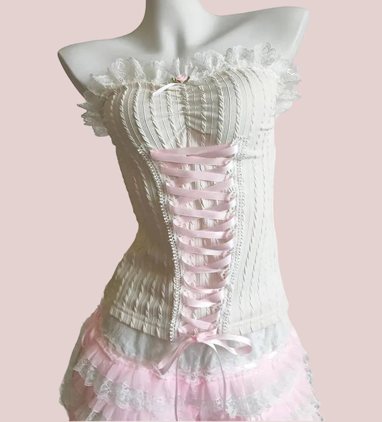 Coquette Lace-Up Tube Top