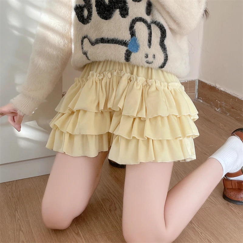 Sunny Velvet Ruffle Shorts Kawaii J-Fashion & Japanese Streetwear