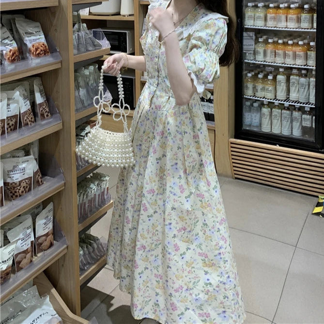 Pastel Bloom Vintage-Style Cottagecore Dress