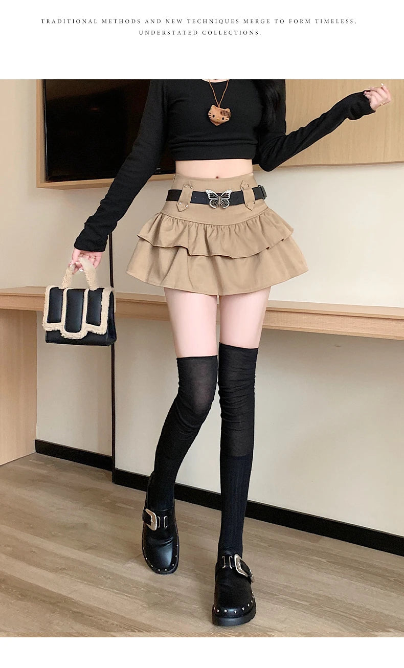 Y2K Mini Skirt With Butterfly Belt