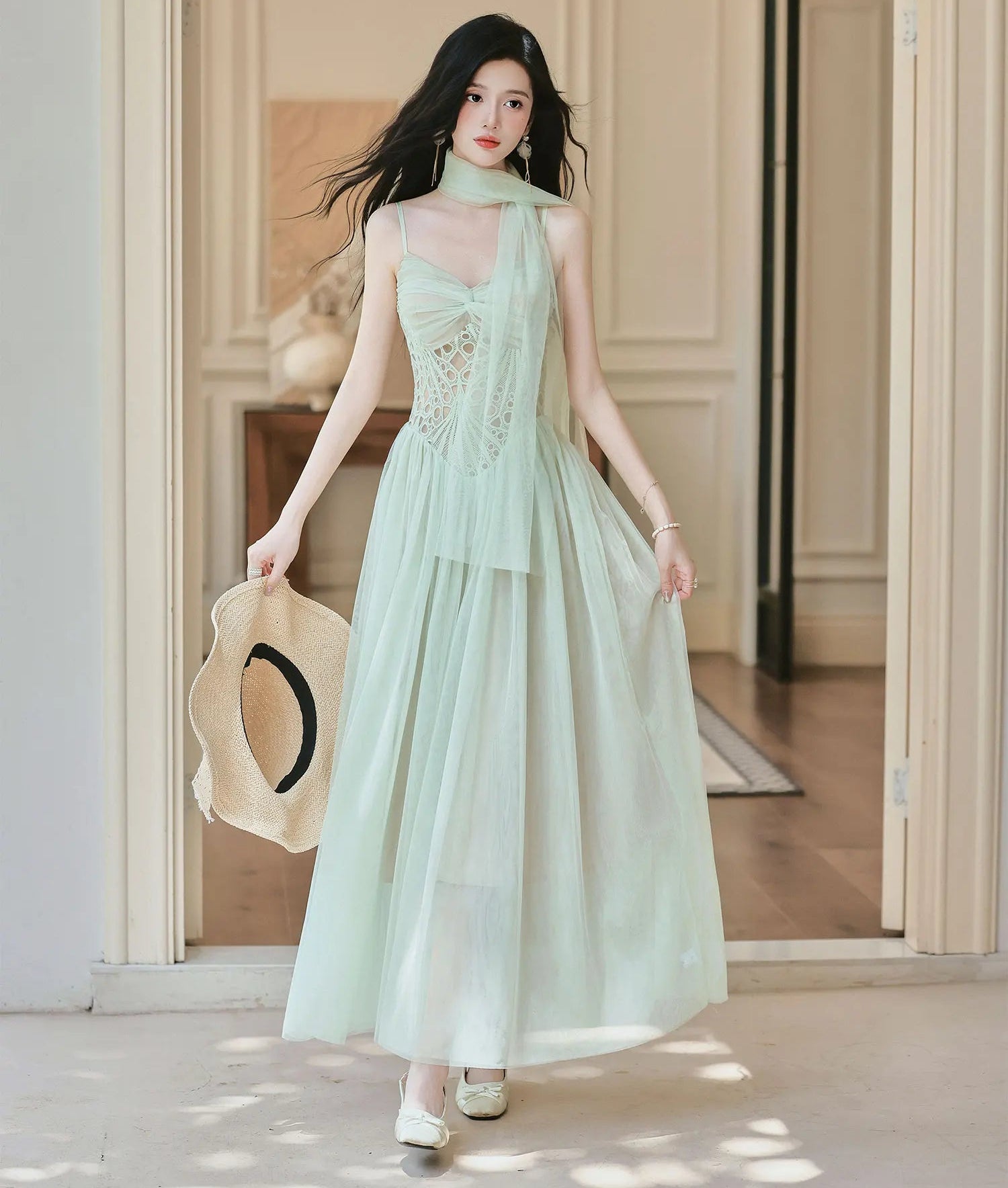 light green princess dress Light Green Ball Gown Quinceanera Dresses High Quality 15 Party Dresses 3D  Flower Princess Quinceanera Dresses fg4353 main image 0
