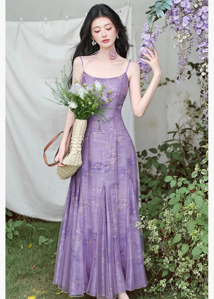 Amethyst Fairy Dress + Flower Choker Necklace