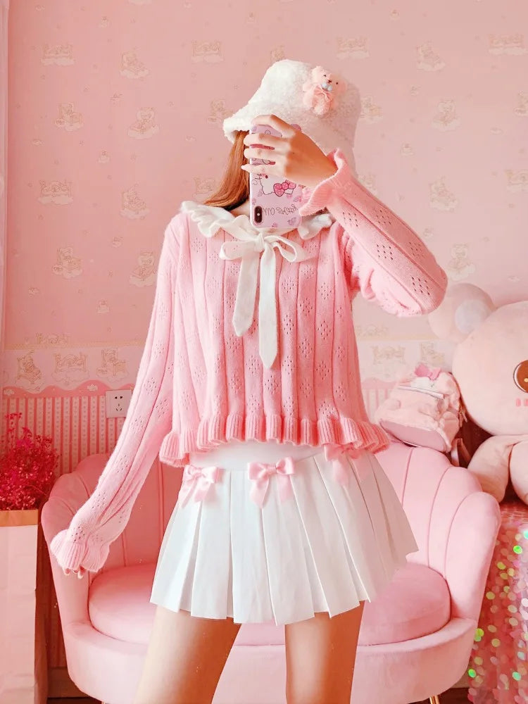 Dreamy Bows Pleated Coquette Mini Skirt J-fashion Kawaii Aesthetic