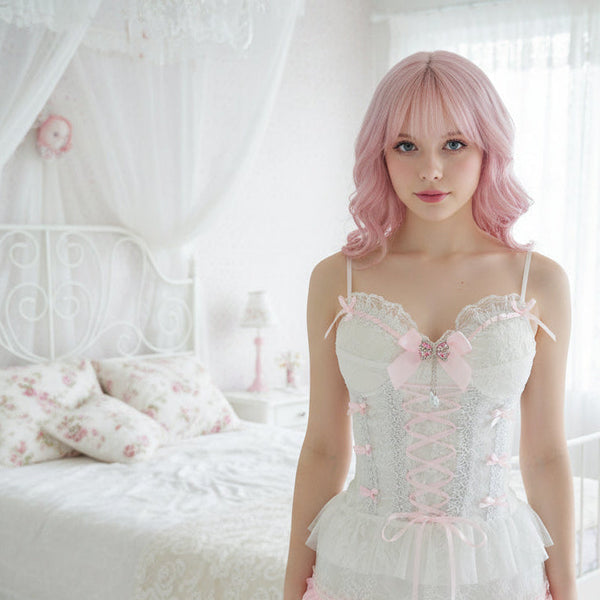 Coquette Bustier Top with Pearl Drop