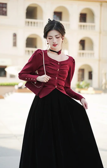 Emeline Romantic Gothic 2-Piece Dress Set