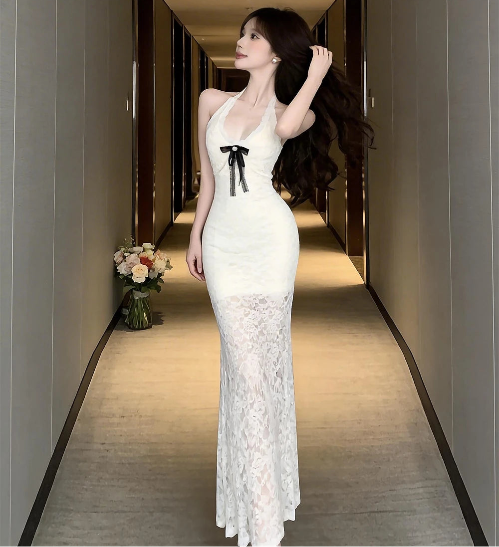 Valorie White Lace Coquette Dress