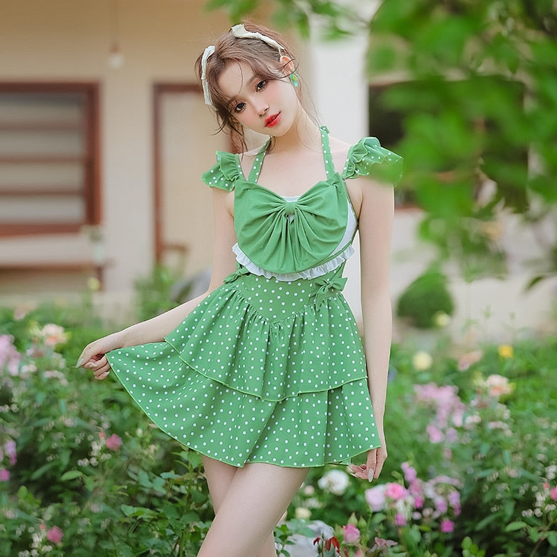Green Witch Cottagecore Skirted Swimsuit
