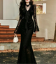 Obsidian Rose Dark Romantic Gothic Dress + Choker Necklace Set