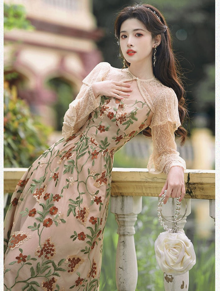 Ivy 2-Piece Embroidered Romantic Royalcore Princess Dress Set